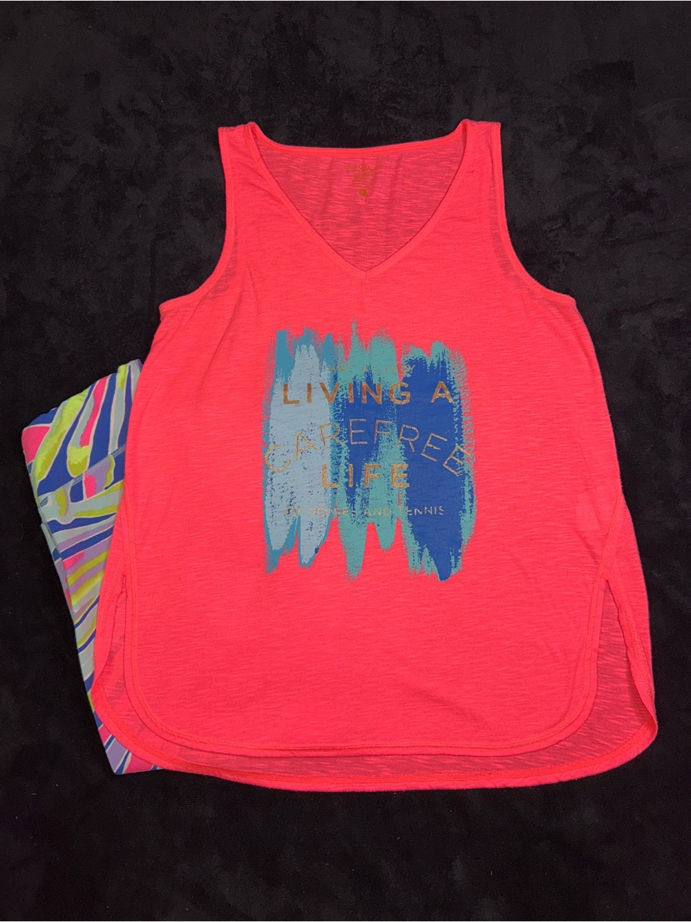 Lilly Pulitzer Neon Coral Tank with matching leggings